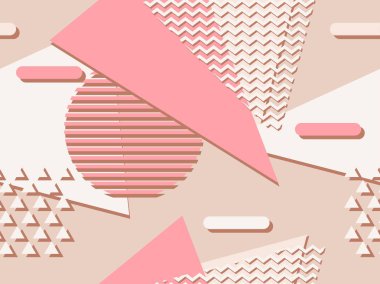 Memphis seamless modeli. Geometrik öğeleri memphis 80 tarzı. Vektör çizim