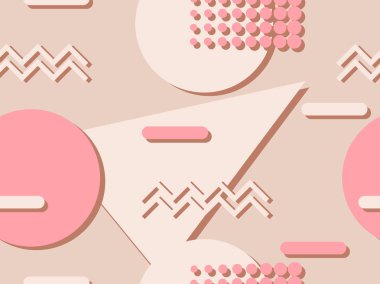 Memphis seamless modeli. Geometrik öğeleri memphis 80 tarzı. Vektör çizim