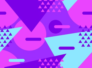 Memphis seamless modeli. Geometrik öğeleri memphis 80 tarzı. Vektör çizim