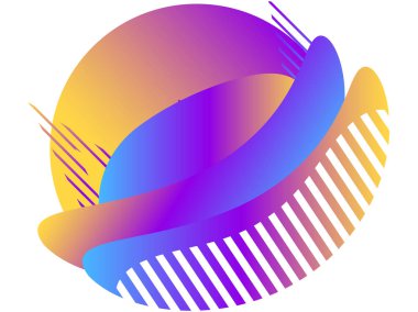 Sıvı geometrik şekil beyaz izole. Akışkan degrade tasarımı. Modern trend arka plan. Vektör çizimi