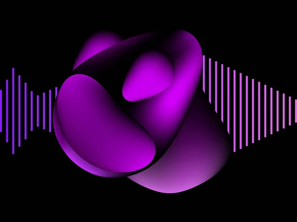 Forma geométrica líquida aislada en negro. Diseño de gradiente de fluido. Fondo de tendencia moderna. Ilustración vectorial — Archivo Imágenes Vectoriales