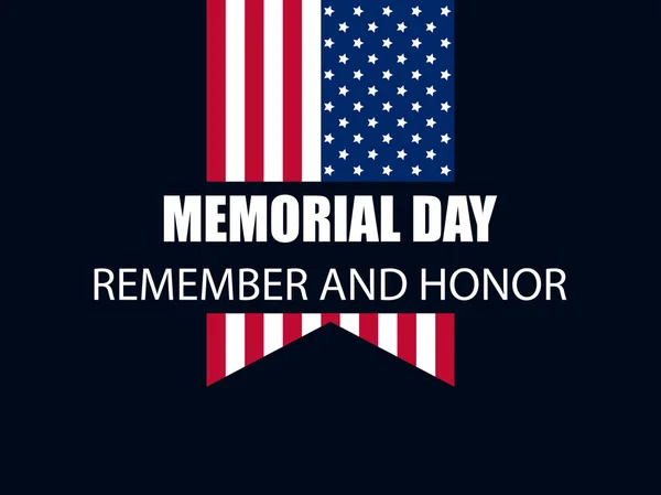 Memorial Day. Onthoud en eer. Vlag van de Verenigde Staten. Vector illustratie — Stockvector
