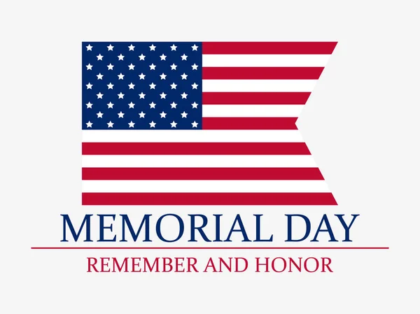 Día de los Caídos. Recuerda y Honra. Bandera de los Estados Unidos. Ilustración vectorial — Archivo Imágenes Vectoriales