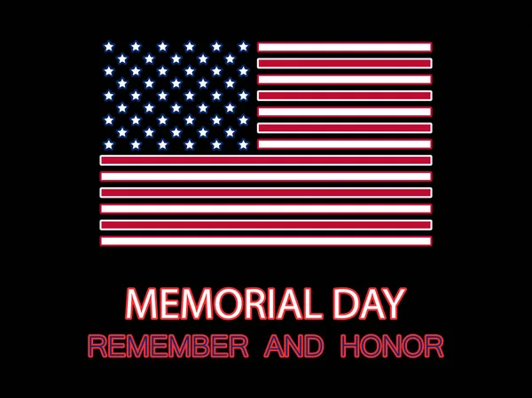Día de los Caídos. Recuerda y Honra. Bandera de los Estados Unidos. Ilustración vectorial — Archivo Imágenes Vectoriales