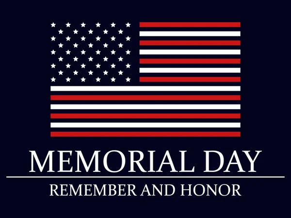 Gedenktag. Erinnern und ehren. Flagge der Vereinigten Staaten. Vektorillustration — Stockvektor
