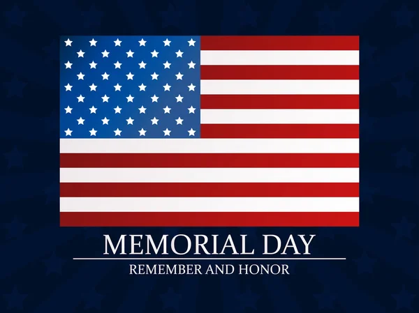 Gedenktag. Erinnern und ehren. Flagge der Vereinigten Staaten. Vektorillustration — Stockvektor
