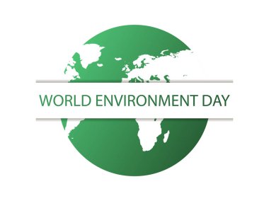 Dünya çevresi günü. Yeşil gezegen beyaz arka planda izole edilmiş. Eko posteri. Vektör illüstrasyonu