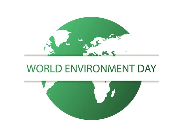 Día mundial del medio ambiente. Planeta verde aislado sobre fondo blanco. Cartel ecológico. Ilustración vectorial — Archivo Imágenes Vectoriales