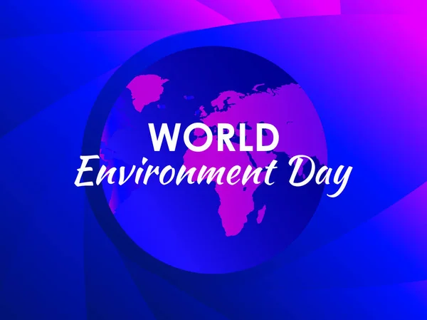 Día mundial del medio ambiente. Gradiente púrpura del planeta tierra, cartel ecológico moderno. Forma líquida colorida. Ilustración vectorial — Archivo Imágenes Vectoriales