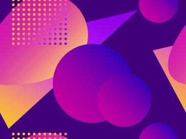 80'lerin memphis tarzında geometrik dikişsiz desen. Sıvı gradyan şekilleri. Vektör çizimi