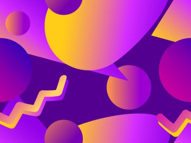 80'lerin memphis tarzında geometrik dikişsiz desen. Sıvı gradyan şekilleri. Vektör çizimi