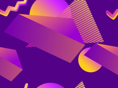 80'lerin memphis tarzında geometrik dikişsiz desen. Sıvı gradyan şekilleri. Vektör çizimi