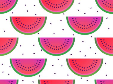 Karpuz dilimleri Dikişsiz desen. Yaz geçmişi. Vektör Illustration