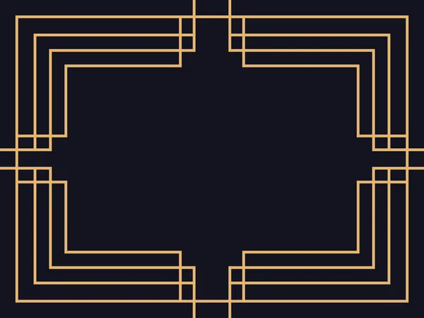 Konst deco ram. Vintage linjär gräns. Utforma en mall för inbjudningar, broschyrer och gratulationskort. 1920-talets stil - 1930-talet. Vektorillustration — Stock vektor