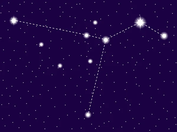 Constelación de Columba. Cielo nocturno estrellado. Ilustración vectorial — Vector de stock