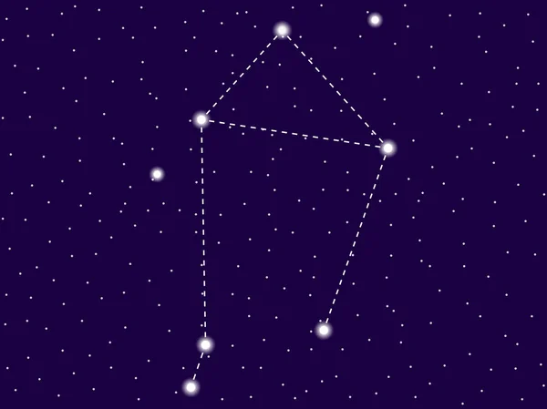 Costellazione della Bilancia. Cielo stellato notturno. Segno zodiacale. Illus vettoriale — Vettoriale Stock