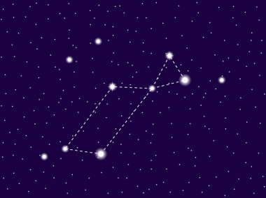 Lyra constellation. Starry night sky. Cluster of stars and galaxies. Deep space. Vector illustration clipart