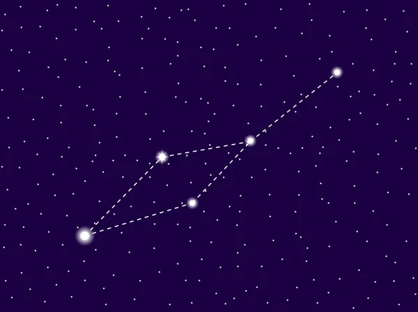 Leo Minor takımyıldızı. Starry gece gökyüzü. Yıldızlar ve galaksiler kümesi. Derin boşluk. Vektör Illustration — Stok Vektör
