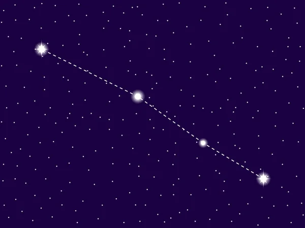 Constelación de Serpens. Cielo nocturno estrellado. Racimo de estrellas y galaxias. Espacio profundo. Ilustración vectorial — Vector de stock