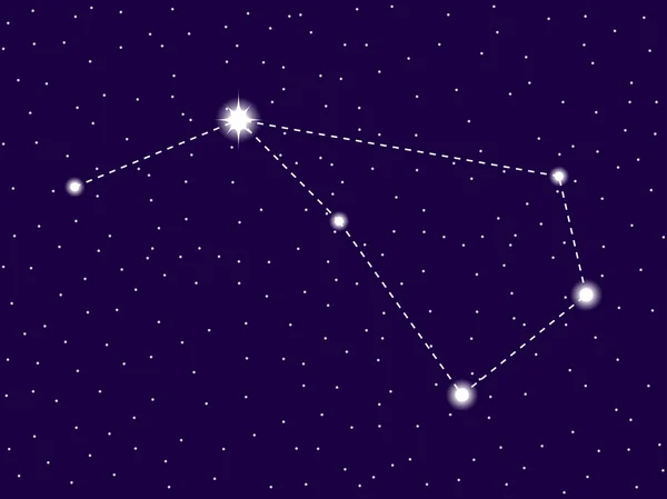 Ο αστερισμός των βόλανς. Έναστρο νυχτερινό ουρανό. Συστάδα αστεριών και γαλαξίες. Στο βάθος. Απεικόνιση διανυσματικών φορέων — Διανυσματικό Αρχείο