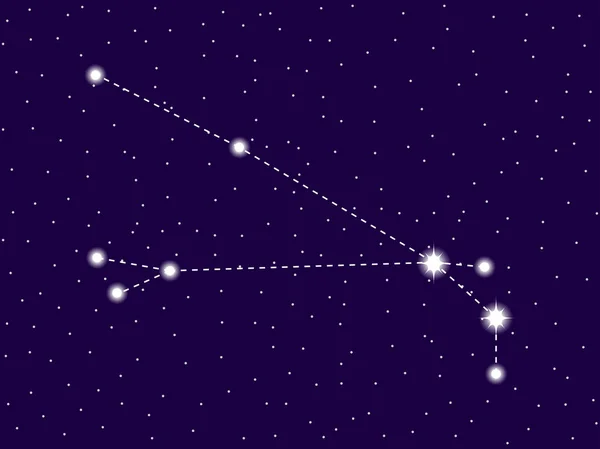 Constelación de Aries. Cielo nocturno estrellado. Racimo de estrellas y galaxias. Espacio profundo. Ilustración vectorial — Vector de stock