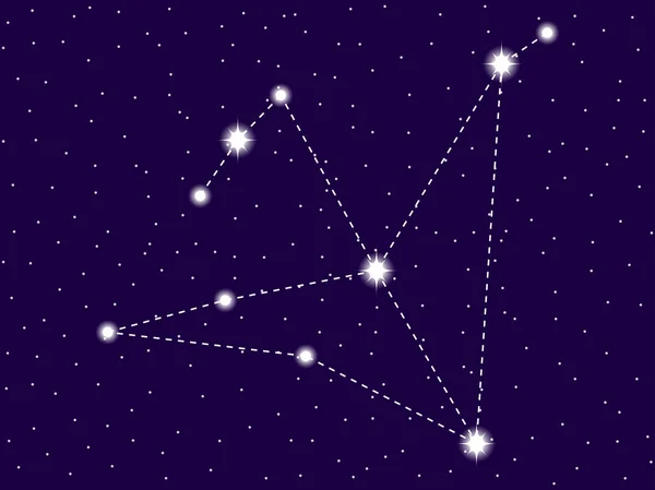 Созвездие Аквила. Ночное звездное небо. Скопление звёзд и галактик. Глубокий космос Векторная иллюстрация — стоковый вектор