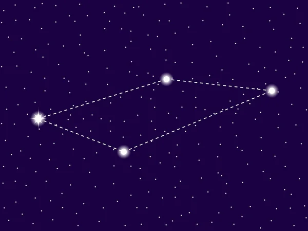 Constelación de Fornax. Cielo nocturno estrellado. Racimo de estrellas y galaxias. Espacio profundo. Ilustración vectorial — Vector de stock