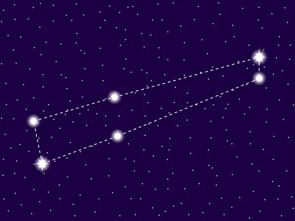 Constelación camaleónica. Cielo nocturno estrellado. Signo del zodíaco. Racimo de estrellas y galaxias. Espacio profundo. Ilustración vectorial — Vector de stock