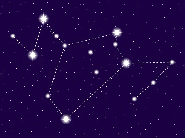 Gwiazdozbiór Feniksa. Gwiaździste niebo nocne. Znak zodiaku. Gromada gwiazd i galaktyk. Przestrzeń kosmiczna. Ilustracja wektorowa — Wektor stockowy
