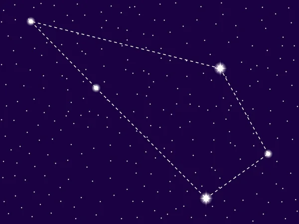 Созвездие Скульптора. Ночное звездное небо. Знак Зодиака. Скопление звёзд и галактик. Глубокий космос Векторная иллюстрация — стоковый вектор