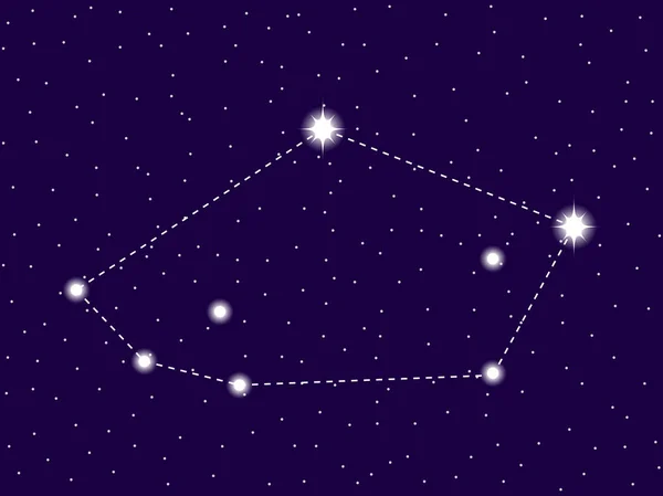 Constelación Tucana. Cielo nocturno estrellado. Signo del zodíaco. Racimo de estrellas y galaxias. Espacio profundo. Ilustración vectorial — Vector de stock