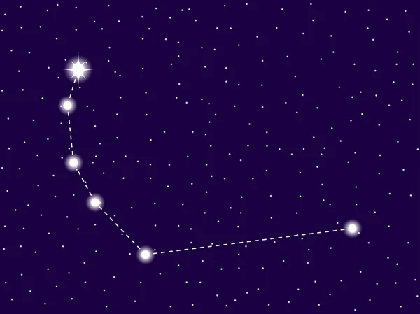 Corona australis konstellation. Starry natthimmel. Stjärntecken. Kluster av stjärnor och galaxer. Djupa rymden. Vektor illustration — Stock vektor