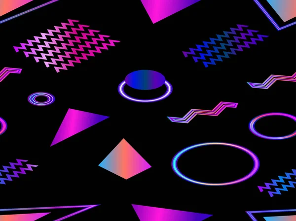 Memphis nahtlose Muster. geometrische Formen im Stil der 80er Jahre, isometrisch. Hintergrund für den Druck. Vektorillustration — Stockvektor