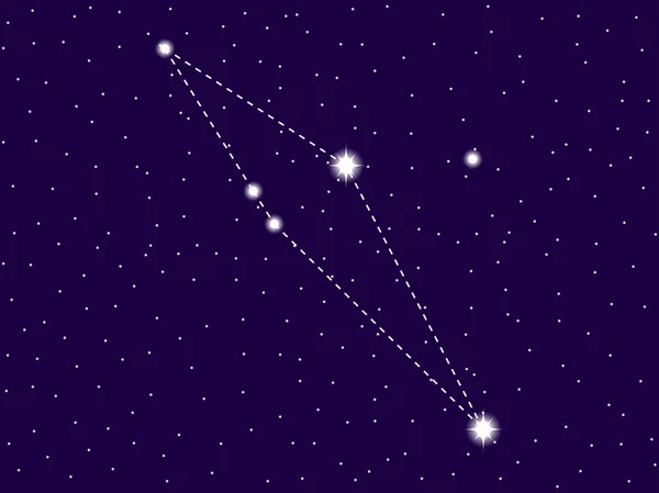 Constelação de Scutum. Céu estrelado noturno. Signo do zodíaco. Conjunto de estrelas e galáxias. Espaço profundo. Ilustração vetorial —  Vetores de Stock