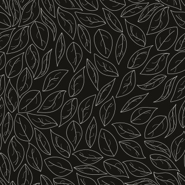 Yaprakların hatları dikişsiz desen. Düşen yaprakları ile Sonbahar arka plan. Vektör çizimi