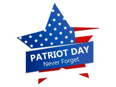 11 Eylül Vatanseverlik Günü. 11 Eylül 2001'de asla unutma. Vektör çizimi