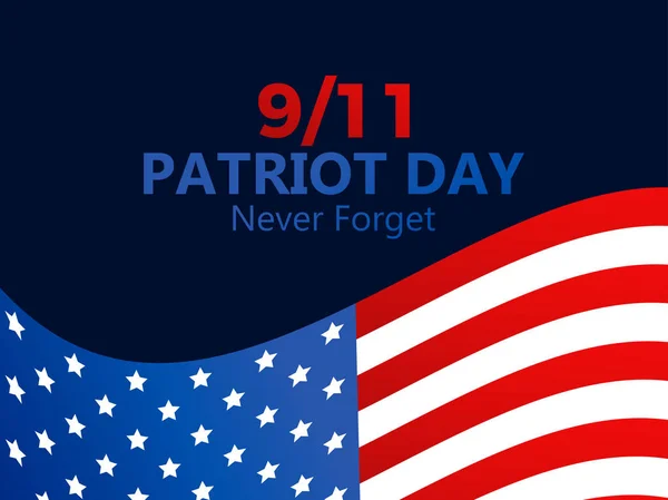 Día del Patriota del 11-S. Nunca lo olvides, 11 de septiembre de 2001. Ilustración vectorial — Vector de stock