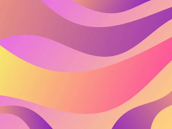 Ondes avec gradien liquide fond abstrait. Orange et violet — Image vectorielle