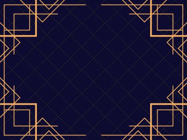 Art deco çerçeve. Klasik doğrusal sınır. Davetiyeler, broşürler ve tebrik kartları için bir şablon tasarla. 1920 'lerin ve 1930' ların tarzı. Vektör illüstrasyonu