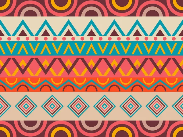 Etnische naadloze patroon. Tribal textiel, hippie mode stijl voor stof, kleding en behang. Vector illustratie — Stockvector