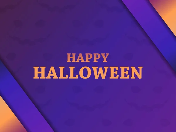 Fröhlicher Einladungsflyer zu Halloween mit Streifen in den Ecken. Vektorillustration — Stockvektor