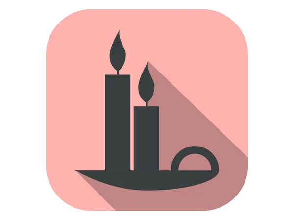 Candles flat icon with long shadow. Vector illustration — Stock Vector