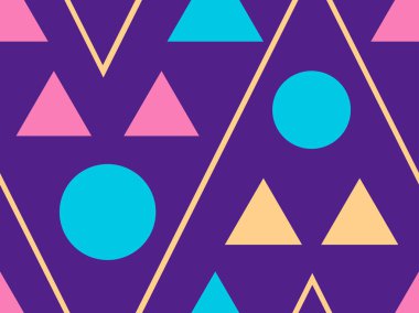 Memphis seamless modeli. Geometrik öğeleri memphis 80 tarzı. Vektör çizim