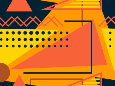 Memphis seamless modeli. Geometrik öğeleri memphis 80 tarzı. Vektör çizim