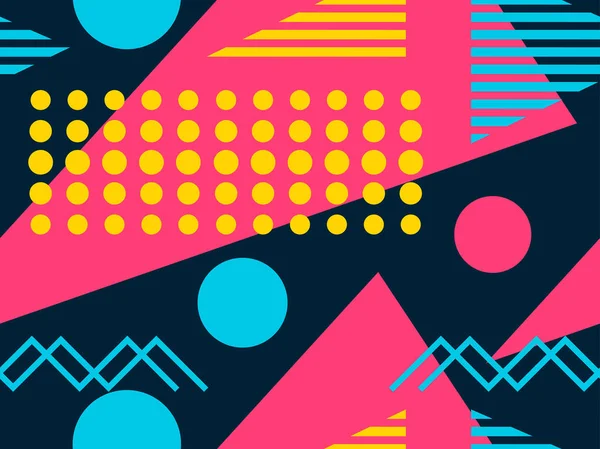 Memphis seamless modeli. Geometrik öğeleri memphis 80 tarzı. Vektör çizim