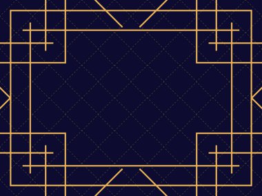 Art deco çerçeve. Klasik doğrusal sınır. Davetiyeler, broşürler ve tebrik kartları için bir şablon tasarla. 1920 'lerin ve 1930' ların tarzı. Vektör illüstrasyonu