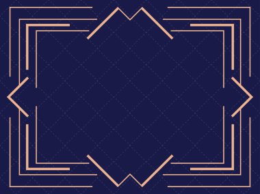 Art deco çerçeve. Klasik doğrusal sınır. Davetiyeler, broşürler ve tebrik kartları için bir şablon tasarla. 1920 'lerin ve 1930' ların tarzı. Vektör illüstrasyonu