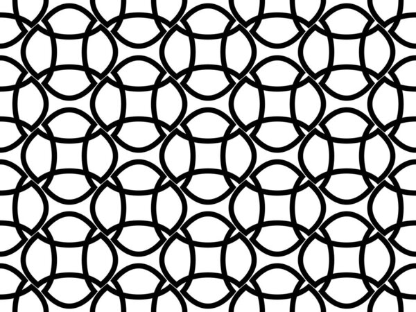 Black and white seamless curls pattern. Background for promotional items, wallpapers and prints. Vector illustration