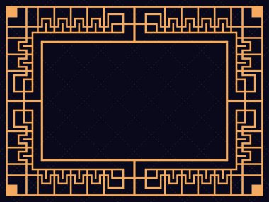 Art deco çerçeve. Klasik doğrusal sınır. Davetiyeler, broşürler ve tebrik kartları için bir şablon tasarla. 1920 'lerin ve 1930' ların tarzı. Vektör illüstrasyonu