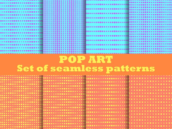 Dotted Pop Art Naadloze Patroon Set 1960 Pop Art Achtergrond — Stockvector